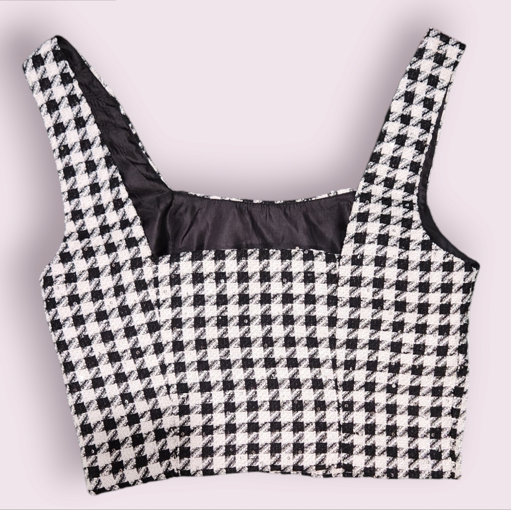 Jason Wu Houndstooth Crop Top Tank - image 2
